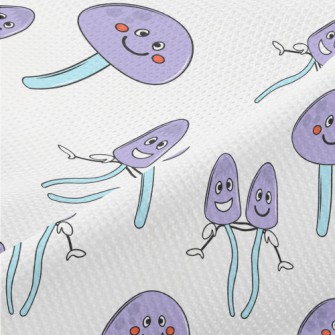 Funny Purple Mushroom Piqué