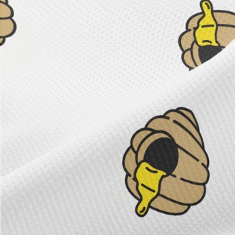 Cartoon Beehive Pattern Piqué