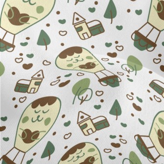 Cute Hot Air Balloon Lightweight Performance Linen