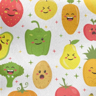 Happy Expression Vegetables Jersey Backed Fleece