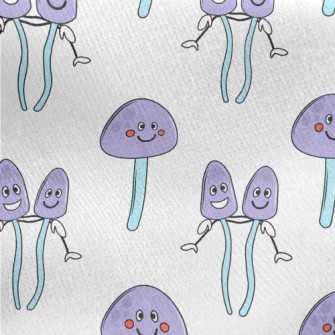 Funny Purple Mushroom Jersey Backed Fleece