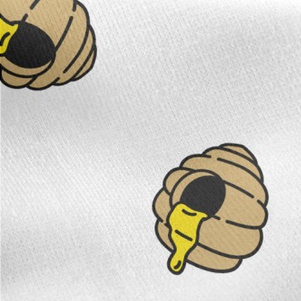 Cartoon Beehive Pattern Jersey Backed Fleece