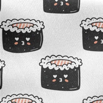 Cute Pouty Sushi Jersey Backed Fleece