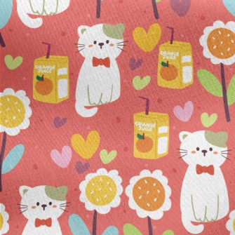 Cat And Orange Juice Jersey Backed Fleece
