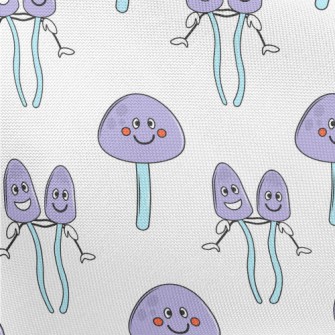 Funny Purple Mushroom Pongee