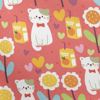Cat And Orange Juice Pongee