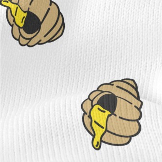Cartoon Beehive Pattern Stretch Jersey