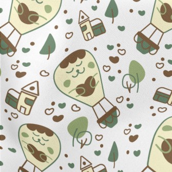 Cute Hot Air Balloon Lightweight Cotton Poplin