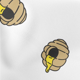Cartoon Beehive Pattern Lightweight Cotton Poplin
