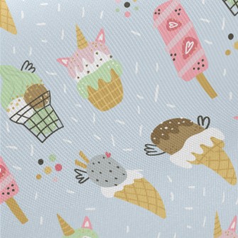 Cartoon Ice Cream Midweight Cotton Poplin