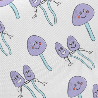 Funny Purple Mushroom Midweight Cotton Poplin