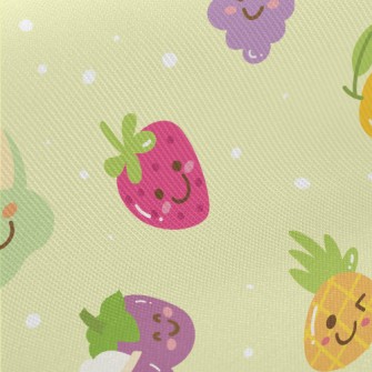 Smiley Fruit Doodle Midweight Cotton Poplin