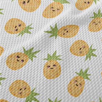 Cartoon Expression Pineapple Birdseye Piqué