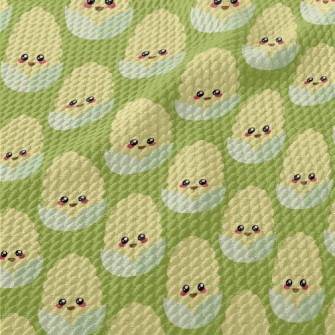 Cute Smiling Corn Birdseye Piqué