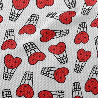 Hand Drawn Love Hot Air Balloo Birdseye Piqué