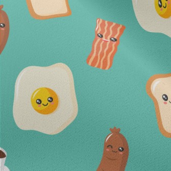 Cartoon American Breakfast Chiffon