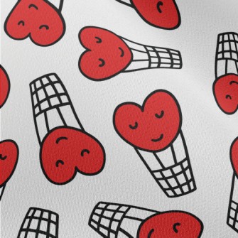 Hand Drawn Love Hot Air Balloo Chiffon