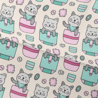 Hand Drawn Pocket Cat Waterproof Oxford