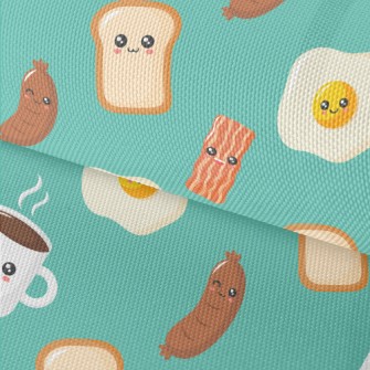 Cartoon American Breakfast Waterproof Oxford