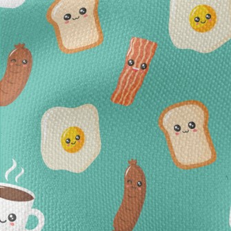 Cartoon American Breakfast Waterproof Canvas