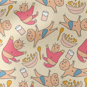 Doodle Baby With Food Waterproof Canvas