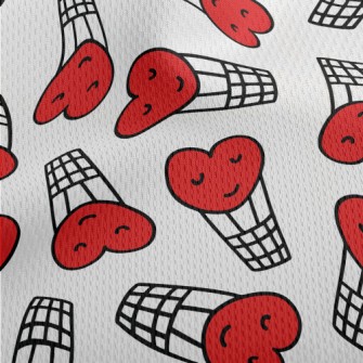 Hand Drawn Love Hot Air Balloo Athletic Mesh Flat Back