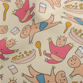 Doodle Baby With Food Athletic Mesh Flat Back