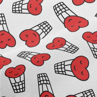 Hand Drawn Love Hot Air Balloo Performance Linen