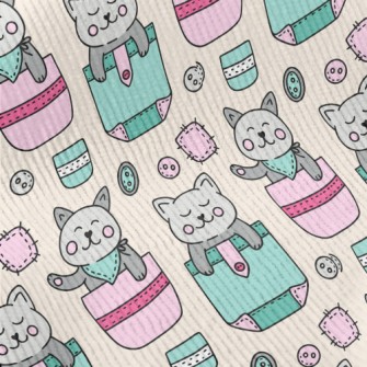 Hand Drawn Pocket Cat Standard Corduroy
