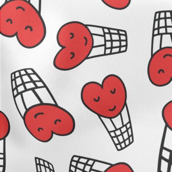 Hand Drawn Love Hot Air Balloo Stretch Ponte