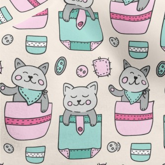 Hand Drawn Pocket Cat Micro Fleece