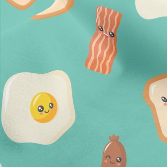 Cartoon American Breakfast Micro Fleece