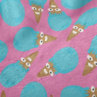 Funny Blue Ice Cream Minky