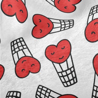 Hand Drawn Love Hot Air Balloo Minky