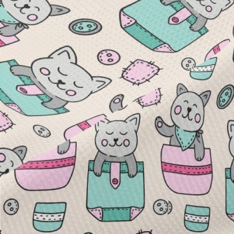 Hand Drawn Pocket Cat Piqué