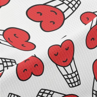 Hand Drawn Love Hot Air Balloo Piqué