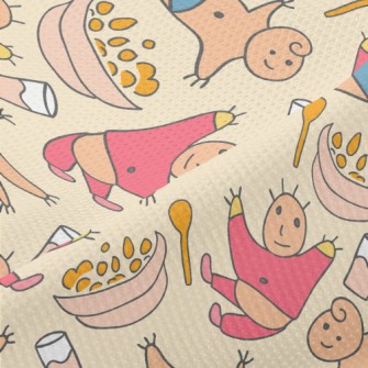 Doodle Baby With Food Piqué