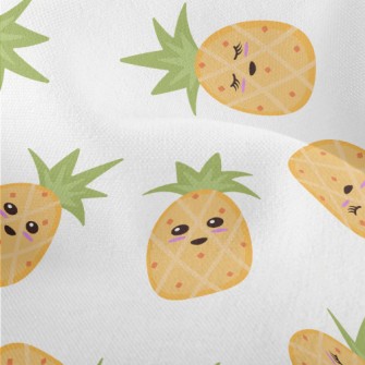 Cartoon Expression Pineapple Lightweight Performance Linen