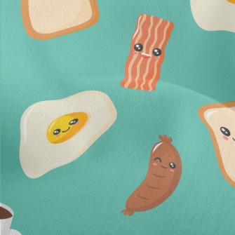 Cartoon American Breakfast Lightweight Performance Linen