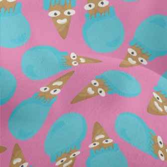 Funny Blue Ice Cream Lightweight Performance Linen