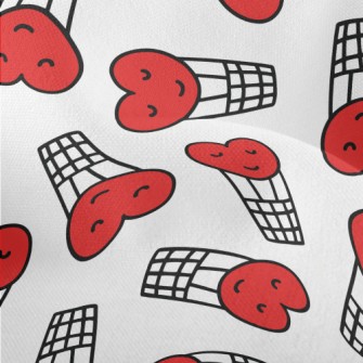 Hand Drawn Love Hot Air Balloo Lightweight Performance Linen