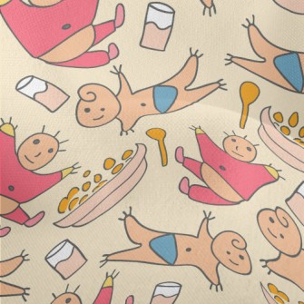 Doodle Baby With Food Lightweight Performance Linen