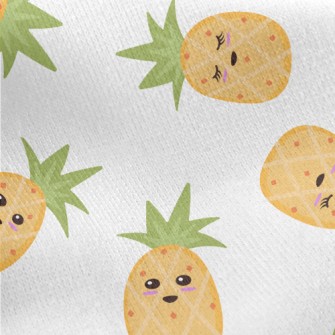 Cartoon Expression Pineapple Jersey Backed Fleece