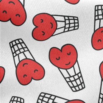 Hand Drawn Love Hot Air Balloo Jersey Backed Fleece