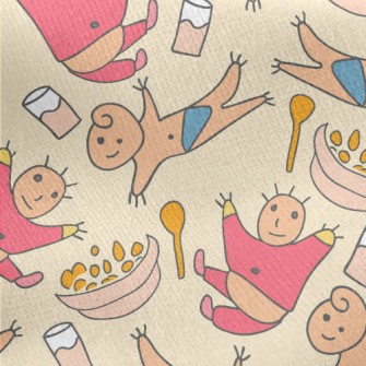 Doodle Baby With Food Jersey Backed Fleece
