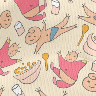 Doodle Baby With Food Stretch Jersey