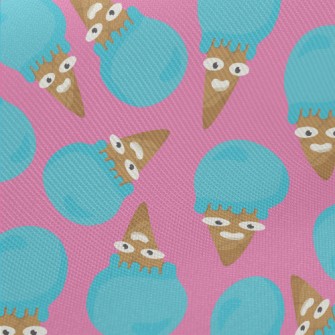 Funny Blue Ice Cream Midweight Cotton Poplin