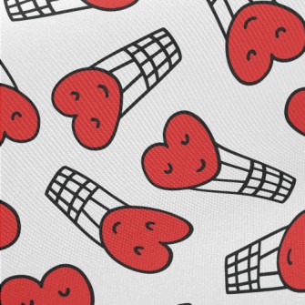 Hand Drawn Love Hot Air Balloo Midweight Cotton Poplin