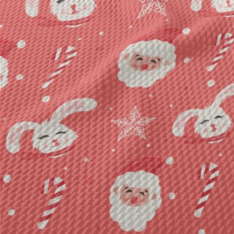 Santa Claus And Rabbit Birdseye Piqué