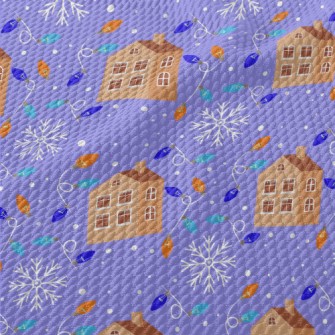 Christmas Decorations House Birdseye Piqué